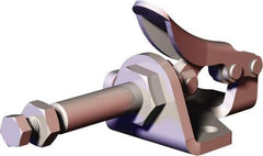 De-Sta-Co - 150.62 Lb Load Capacity, Flanged Base, Stainless Steel, Standard Straight Line Action Clamp - 5 Mounting Holes, 0.19" Mounting Hole Diam, 0.28" Plunger Diam, Thumb Handle - Industrial Tool & Supply