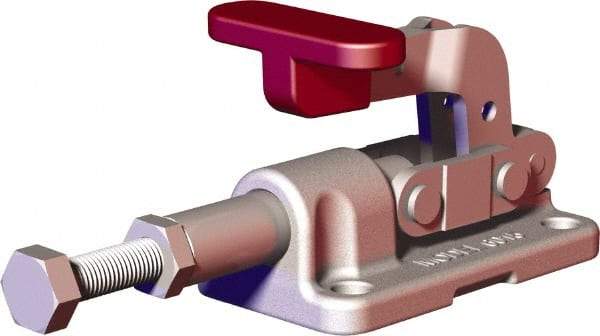 De-Sta-Co - 562.02 Lb Load Capacity, Flanged Base, Stainless Steel, Standard Straight Line Action Clamp - 4 Mounting Holes, 0.22" Mounting Hole Diam, 0.39" Plunger Diam, T-Handle Handle - Industrial Tool & Supply