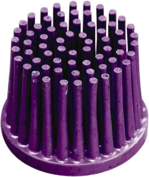 3M - 1" 36 Grit Ceramic Straight Disc Brush - Very Coarse Grade, Type R Quick Change Connector, 3/4" Trim Length, 0.37" Arbor Hole - Industrial Tool & Supply