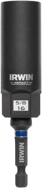 Irwin - 3/8" Drive Reverse Spiral Flute Hex Bolt Remover - 1/4" Hex, 2-1/2" OAL - Industrial Tool & Supply