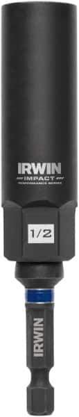 Irwin - 3/8" Drive Reverse Spiral Flute Hex Bolt Remover - 1/4" Hex, 2-1/2" OAL - Industrial Tool & Supply
