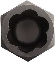 Irwin - 3/8" Drive Reverse Spiral Flute Hex Bolt Remover - 1/4" Hex, 2-1/2" OAL - Industrial Tool & Supply