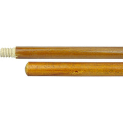 60″ Hardwood Handle, Threaded Wood Tip, 1-1/8″ Diameter - Industrial Tool & Supply
