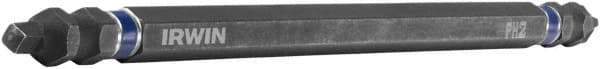 Irwin - #2" Square Size Phillips/Square Screwdriver Bit - 1/4" Hex Drive, 6" OAL - Industrial Tool & Supply
