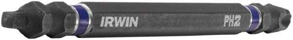 Irwin - #2" Square Size Phillips/Square Screwdriver Bit - 1/4" Hex Drive, 4" OAL - Industrial Tool & Supply