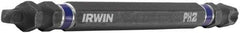 Irwin - #2" Square Size Phillips/Square Screwdriver Bit - 1/4" Hex Drive, 4" OAL - Industrial Tool & Supply