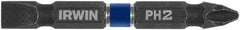 Irwin - #2 Phillips/Slotted Screwdriver Bit - 1/4" Hex Drive, 2-3/8" OAL - Industrial Tool & Supply