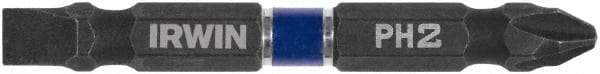 Irwin - #2 Phillips/Slotted Screwdriver Bit - 1/4" Hex Drive, 2-3/8" OAL - Industrial Tool & Supply
