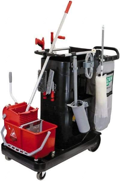 Unger - 35 Gal Plastic Janitor Cart - 22-1/2" Width - Industrial Tool & Supply