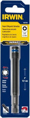 Irwin - 1/4" Magnetic Nutsetter - 1/4" Hex Drive, 4" OAL, 7/16" Socket Nose Diam - Industrial Tool & Supply