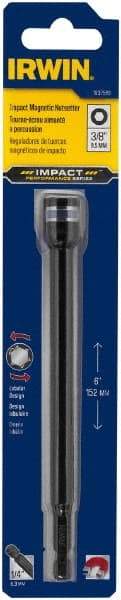 Irwin - 3/8" Magnetic Nutsetter - 1/4" Hex Drive, 6" OAL, 9/16" Socket Nose Diam - Industrial Tool & Supply