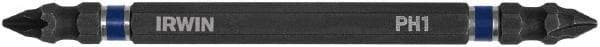 Irwin - #1 x #1 D/E Phillips Screwdriver Bit - 1/4" Hex Drive, 4" OAL - Industrial Tool & Supply