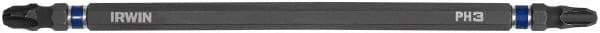 Irwin - #3 x #3 D/E Phillips Screwdriver Bit - 1/4" Hex Drive, 6" OAL - Industrial Tool & Supply
