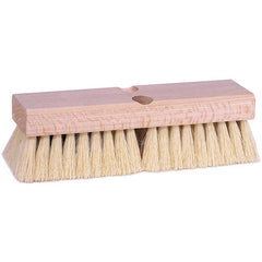 10″ Deck Scrub Brush, White Tampico Fill - Industrial Tool & Supply