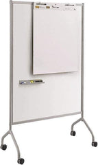 Safco - 72" High x 42" Wide Magnetic Wet/Dry Erase - Steel, 21-1/2" Deep, Includes Magnetic Accessory Tray, Dry Erase Markers, Eraser & Easel Pad Hooks - Industrial Tool & Supply