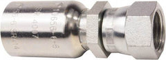Parker - 7/16-20 JIC Steel Hydraulic Hose Female JIC 37/45° Dual Flare Swivel Straight Fitting - 6,000 psi, -4 Hose Size, 1/4" Hose Diam - Industrial Tool & Supply