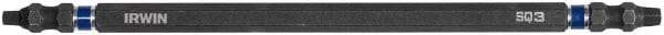 Irwin - #3 x #3" Square Size D/E Square Recess Screwdriver Bit - 1/4" Hex Drive, 6" OAL - Industrial Tool & Supply
