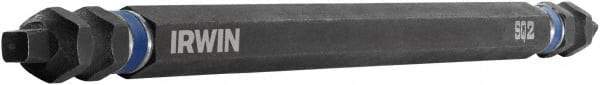 Irwin - #2 x #2" Square Size D/E Square Recess Screwdriver Bit - 1/4" Hex Drive, 6" OAL - Industrial Tool & Supply