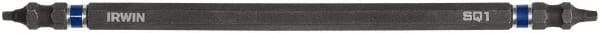 Irwin - #1 x #1" Square Size D/E Square Recess Screwdriver Bit - 1/4" Hex Drive, 6" OAL - Industrial Tool & Supply