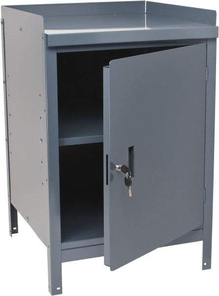 Value Collection - 1 Shelf Combination Storage Cabinet & Work Table - Gray, 24" Wide x 34" High - Industrial Tool & Supply
