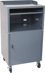 Value Collection - 200 Lb Capacity, 1 Drawer Mobile Computer Stand - 27" Wide x 24" Deep x 49-1/4" High, Steel, Gray - Industrial Tool & Supply