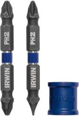 Irwin - 3 Piece, Phillips, Slotted Handle, Double End Bit Set - No. 2 Phillips - Industrial Tool & Supply
