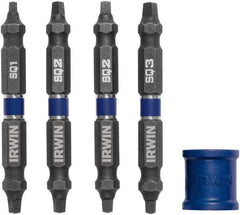 Irwin - 5 Piece, Square Handle, Double End Bit Set - #1 to #3 - Industrial Tool & Supply