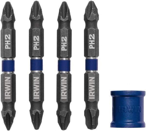 Irwin - 5 Piece, Phillips Handle, Double End Bit Set - No. 1 to No. 3 Phillips - Industrial Tool & Supply