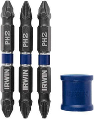 Irwin - 4 Piece, Phillips Handle, Double End Bit Set - No. 2 to No. 3 Phillips - Industrial Tool & Supply