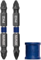 Irwin - 3 Piece, Phillips Handle, Double End Bit Set - No. 2 Phillips - Industrial Tool & Supply