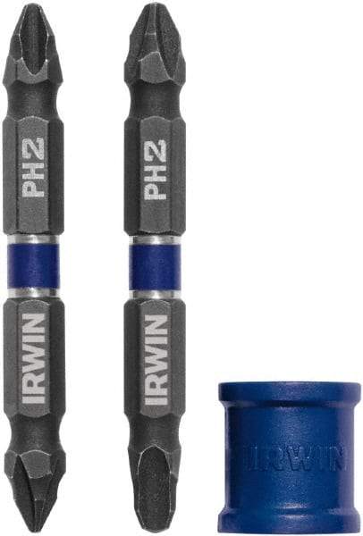 Irwin - 3 Piece, Phillips Handle, Double End Bit Set - No. 1 to No. 3 Phillips - Industrial Tool & Supply