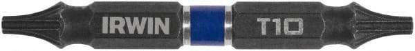 Irwin - T10 x T10 D/E Torx Screwdriver Bit - 1/4" Hex Drive, 2-3/8" OAL - Industrial Tool & Supply