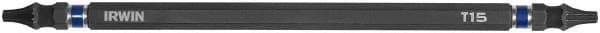 Irwin - T15 x T15 D/E Torx Screwdriver Bit - 1/4" Hex Drive, 6" OAL - Industrial Tool & Supply