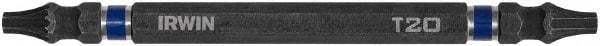 Irwin - T20 x T20 D/E Torx Screwdriver Bit - 1/4" Hex Drive, 4" OAL - Industrial Tool & Supply