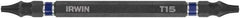Irwin - T10 x T15 D/E Torx Screwdriver Bit - 1/4" Hex Drive, 4" OAL - Industrial Tool & Supply