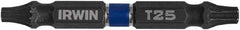 Irwin - T20 x T25 Torx Bit - 1/4" Hex Drive, 2-3/8" OAL - Industrial Tool & Supply