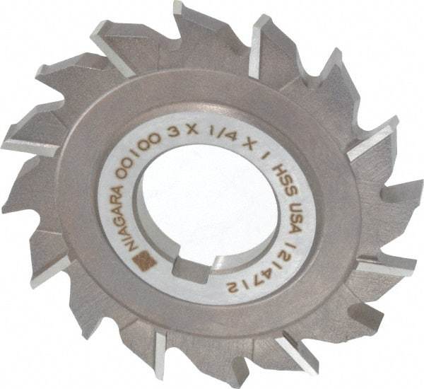 Keo - 3" Diam x 1/4" Width of Cut, 16 Teeth, High Speed Steel Side Milling Cutter - Staggered Teeth, Uncoated - Industrial Tool & Supply