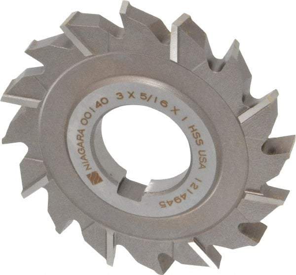 Keo - 3" Diam x 5/16" Width of Cut, 16 Teeth, High Speed Steel Side Milling Cutter - Staggered Teeth, Uncoated - Industrial Tool & Supply