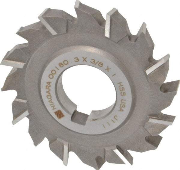 Keo - 3" Diam x 3/8" Width of Cut, 16 Teeth, High Speed Steel Side Milling Cutter - Staggered Teeth, Uncoated - Industrial Tool & Supply