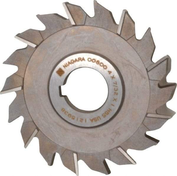 Keo - 4" Diam x 7/32" Width of Cut, 18 Teeth, High Speed Steel Side Milling Cutter - Staggered Teeth, Uncoated - Industrial Tool & Supply