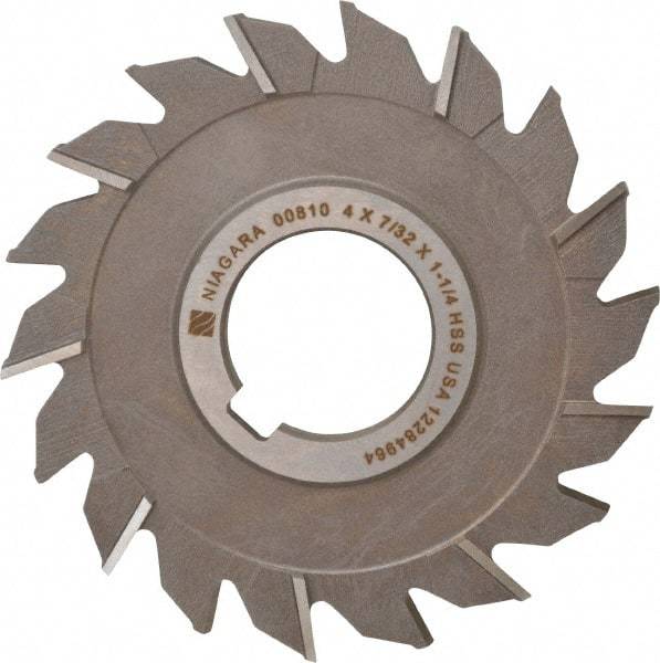 Keo - 4" Diam x 7/32" Width of Cut, 18 Teeth, High Speed Steel Side Milling Cutter - Staggered Teeth, Uncoated - Industrial Tool & Supply
