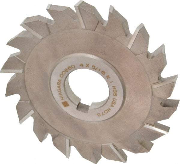 Keo - 4" Diam x 5/16" Width of Cut, 18 Teeth, High Speed Steel Side Milling Cutter - Staggered Teeth, Uncoated - Industrial Tool & Supply