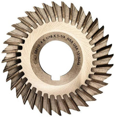 Keo - 4" Blade Diam x 1/16" Blade Thickness, 1-1/4" Hole, 36 Teeth, High Speed Steel Side Chip Saw - Straight Tooth, Arbor Connection, Right Hand Cut, Uncoated, with Keyway - Industrial Tool & Supply