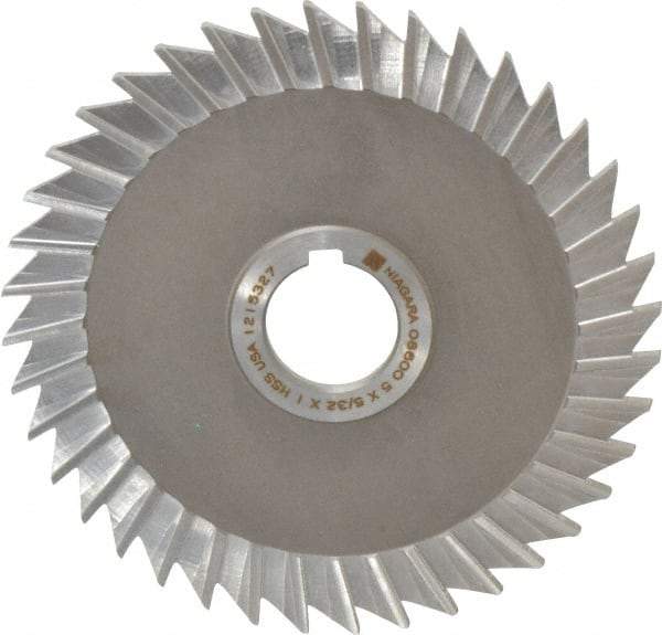 Keo - 5" Blade Diam x 5/32" Blade Thickness, 1" Hole, 40 Teeth, High Speed Steel Side Chip Saw - Straight Tooth, Arbor Connection, Right Hand Cut, Uncoated, with Keyway - Industrial Tool & Supply