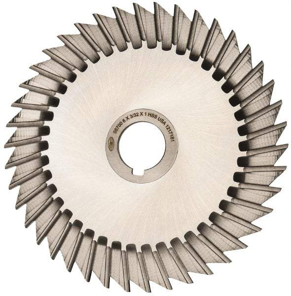 Keo - 6" Blade Diam x 3/32" Blade Thickness, 1" Hole, 42 Teeth, High Speed Steel Side Chip Saw - Straight Tooth, Arbor Connection, Right Hand Cut, Uncoated, with Keyway - Industrial Tool & Supply