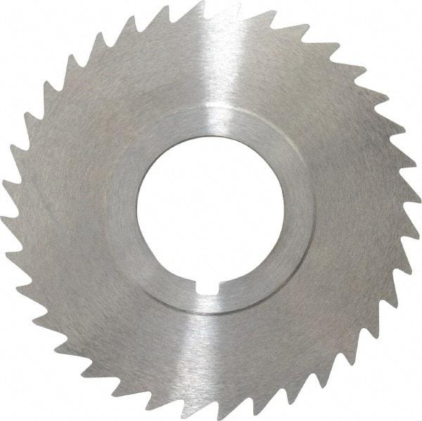 Keo - 2-1/2" Diam x 3/64" Blade Thickness x 7/8" Arbor Hole Diam, 36 Tooth Slitting and Slotting Saw - Arbor Connection, Right Hand, Uncoated, High Speed Steel, 10° Rake, Concave Ground - Industrial Tool & Supply