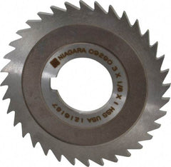 Keo - 3" Diam x 1/8" Blade Thickness x 1" Arbor Hole Diam, 36 Tooth Slitting and Slotting Saw - Arbor Connection, Right Hand, Uncoated, High Speed Steel, 10° Rake, Concave Ground - Industrial Tool & Supply