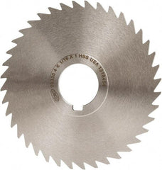 Keo - 4" Diam x 1/16" Blade Thickness x 1" Arbor Hole Diam, 40 Tooth Slitting and Slotting Saw - Arbor Connection, Right Hand, Uncoated, High Speed Steel, Concave Ground, Contains Keyway - Industrial Tool & Supply