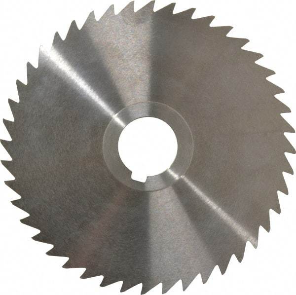 Keo - 5" Diam x 1/16" Blade Thickness x 1" Arbor Hole Diam, 44 Tooth Slitting and Slotting Saw - Arbor Connection, Right Hand, Uncoated, High Speed Steel, Concave Ground, Contains Keyway - Industrial Tool & Supply