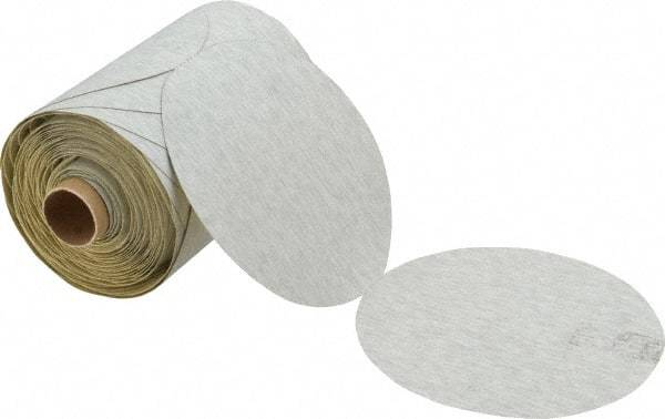 3M - 5" Diam, 220 Grit Silicon Carbide Adhesive PSA Disc - Very Fine Grade, Gray, A Weighted Backing, Flexible, Use with Random Orbital Sanders - Industrial Tool & Supply